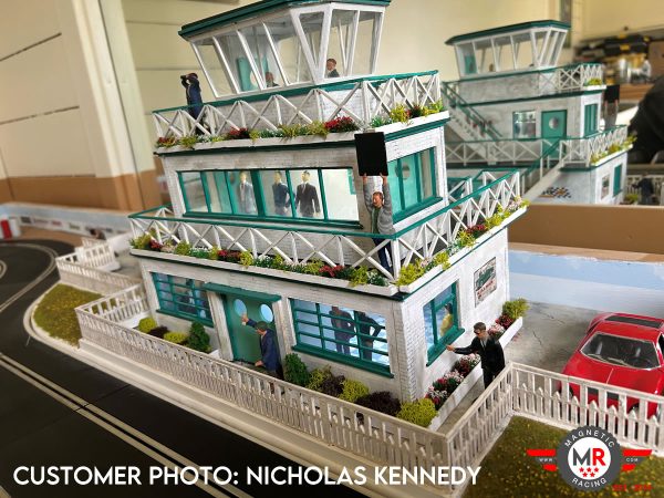 Slot car race head quarters Race track scenery