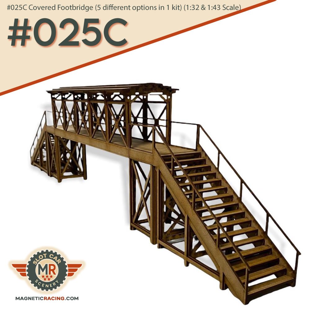 slot car scenery covered footbridge