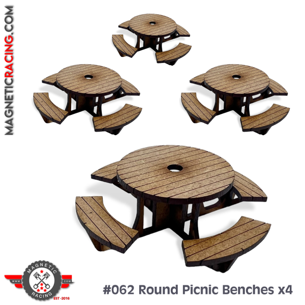 1:32 scale round picnic benches