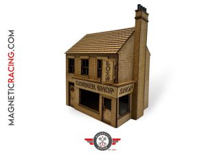 1:32 scale corner shop for slot car and train dioramas
