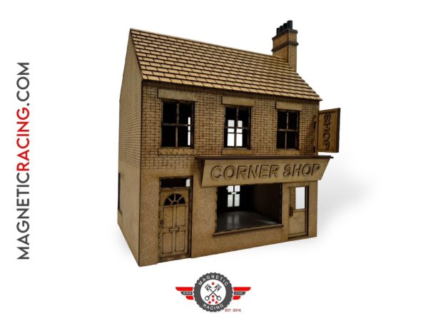 1:32 scale corner shop for slot car and train dioramas
