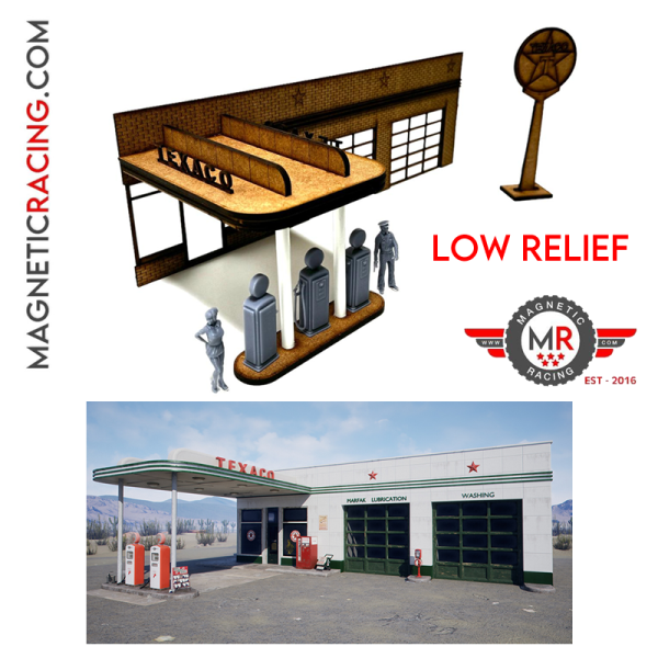 Magnetic Racing Texaco petrol station 132 kit Low Relief