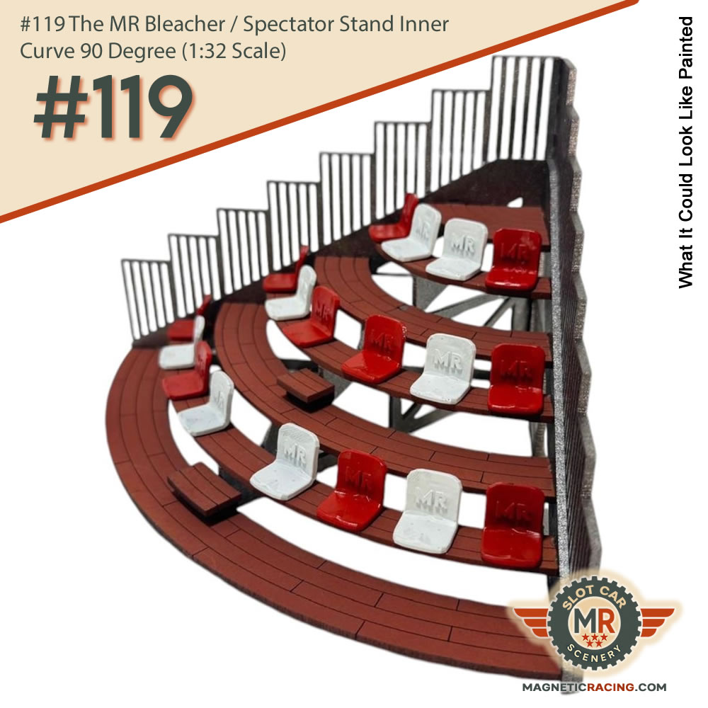 #119 The MR Bleacher / Spectator Stand Inner Curve 90 Degree (1:32 Scale) - Image 3