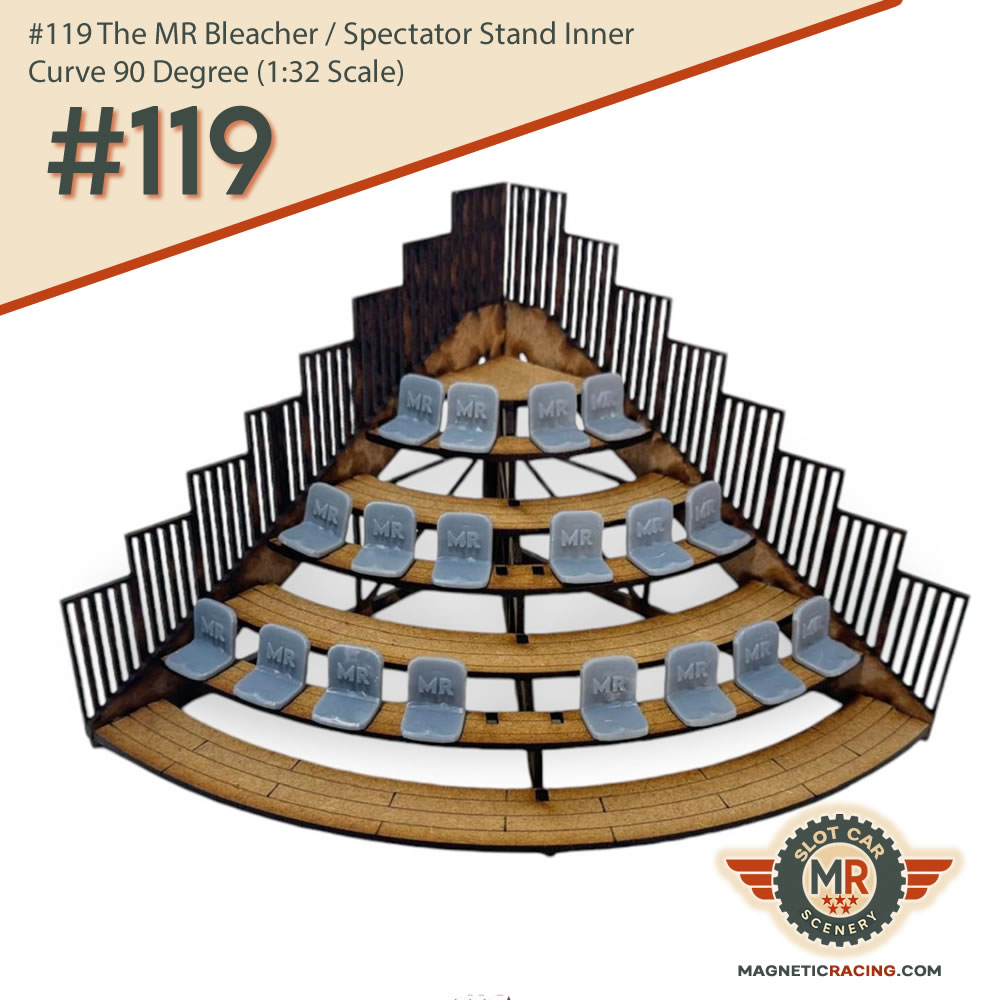 #119 The MR Bleacher / Spectator Stand Inner Curve 90 Degree (1:32 Scale) - Image 4