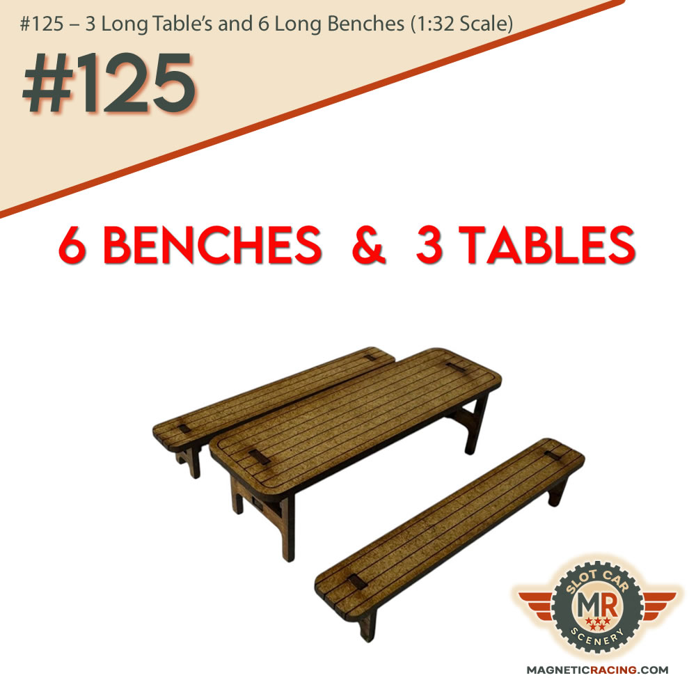 1:32 scale long tables and benches