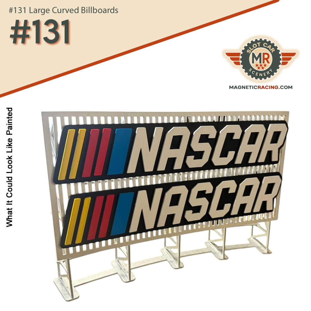 1:32 scale and 1:24 scale slot car billboards curved