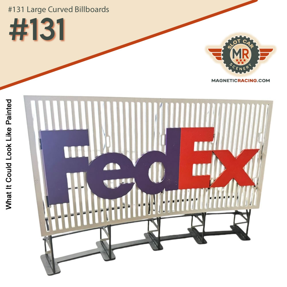 1:32 scale and 1:24 scale slot car billboards curved