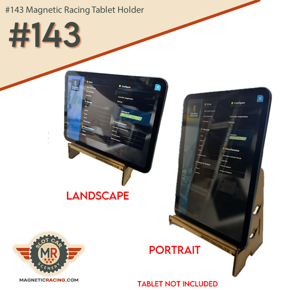 tablet holder for arc pro or smart race slot car racing