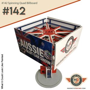 Quad spinning billboard for slot car scenery