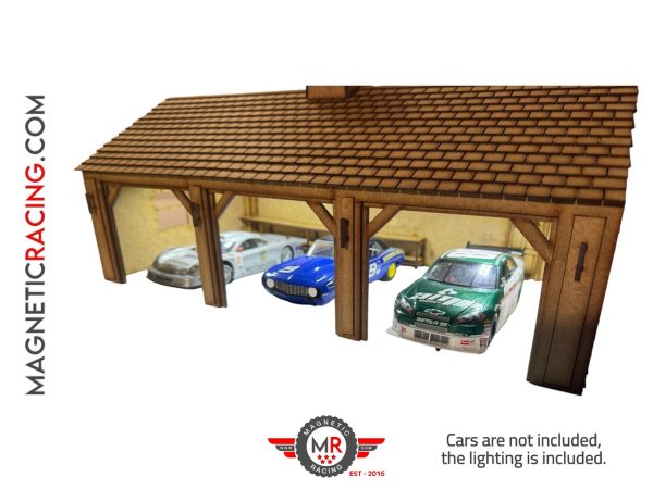 1:32 scale oak beam garage for slot car tracks