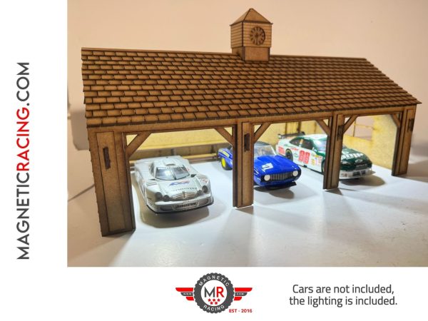 1:32 scale oak beam garage for slot car tracks