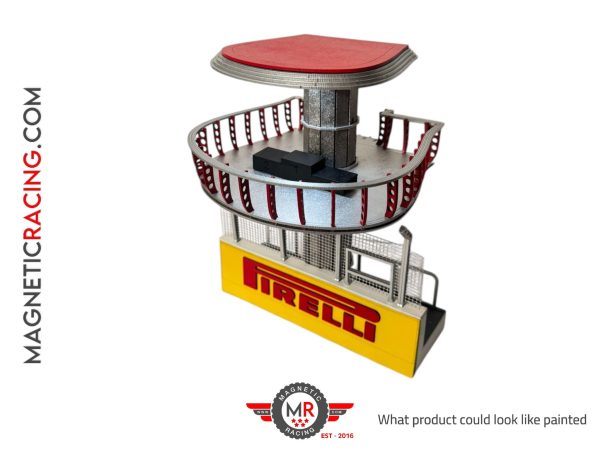 Pit wall with a podium 1:32 scale for slot cars