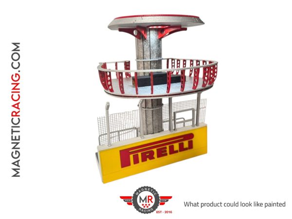 Pit wall with a podium 1:32 scale for slot cars