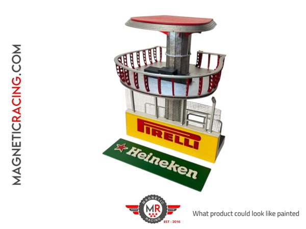 Pit wall with a podium 1:32 scale for slot cars