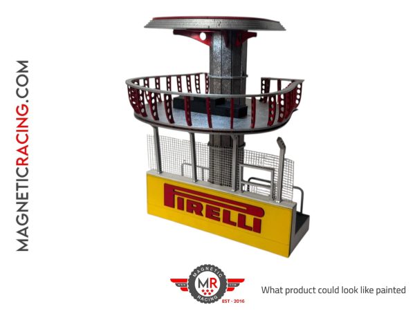 Pit wall with a podium 1:32 scale for slot cars