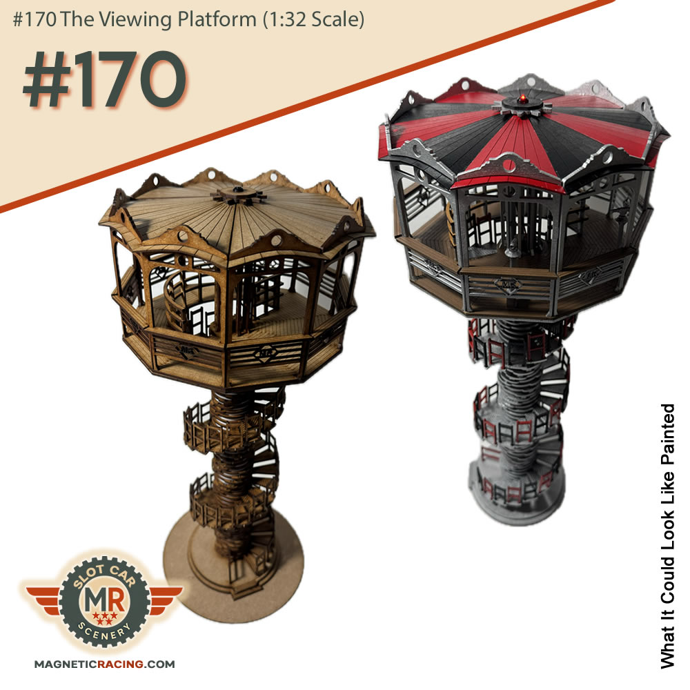 1:32 scale spiral Viewing platform for slot car and scaelxtric