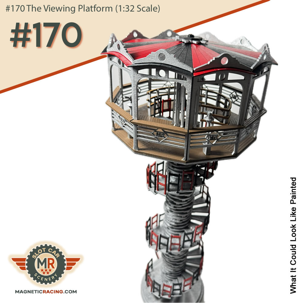 1:32 scale spiral Viewing platform for slot car and scaelxtric