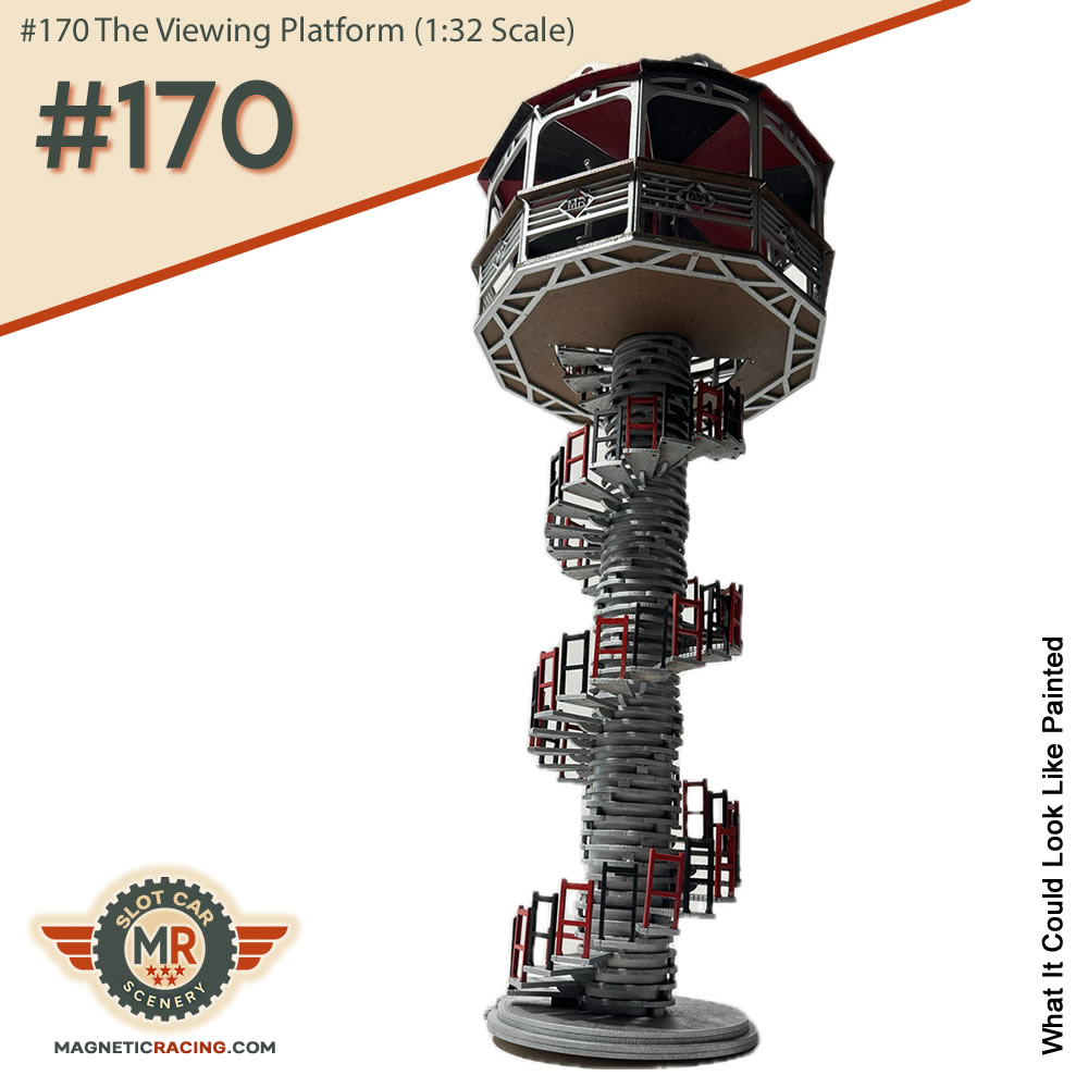 1:32 scale spiral Viewing platform for slot car and scaelxtric