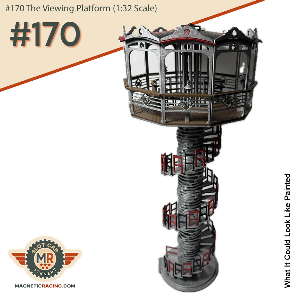 1:32 scale spiral Viewing platform for slot car and scaelxtric
