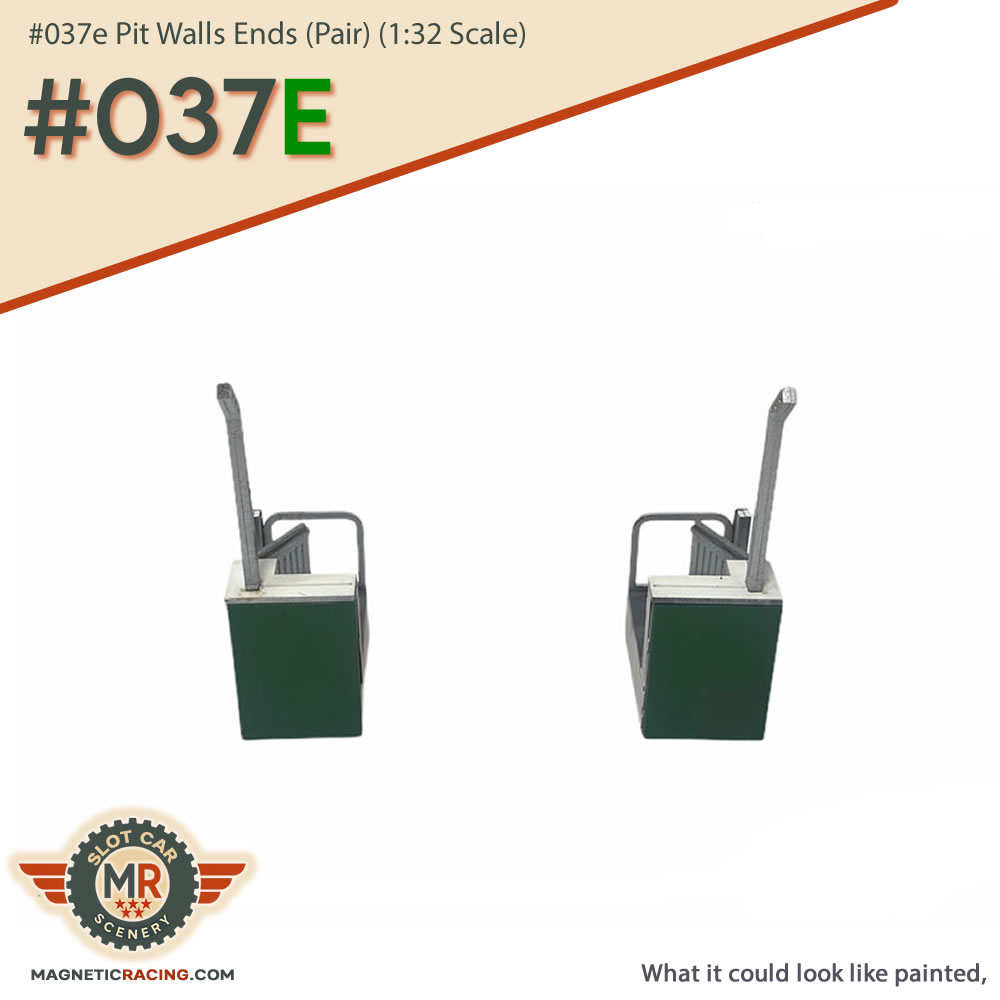 #037e Pit Walls Ends (Pair) (1:32 Scale)