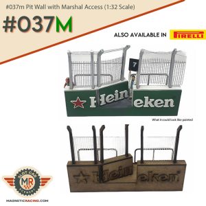 slot car pit wall with marshal access