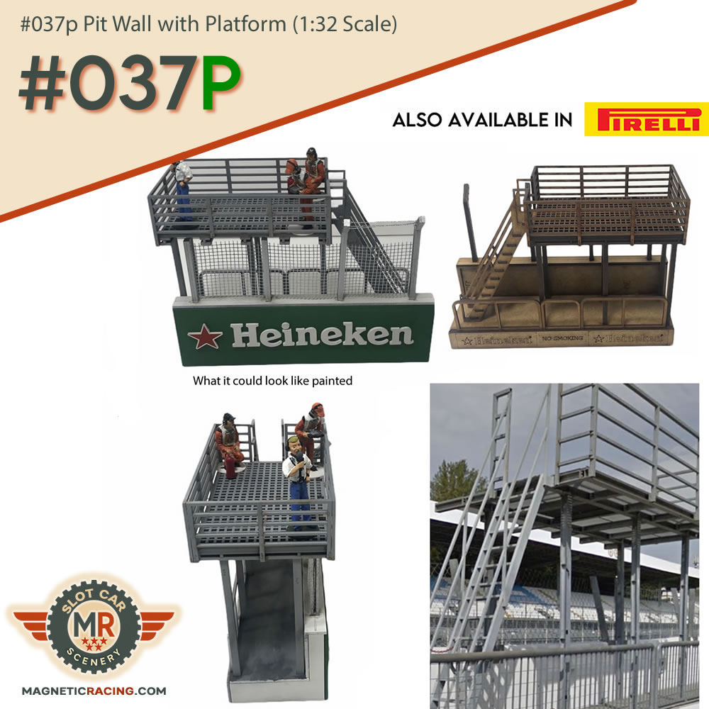 slot car pit wall with platform from monza