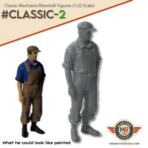 Classic race marshal/mechanic 1:32 scale