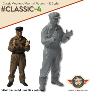 Classic race marshal/mechanic 1:32 scale