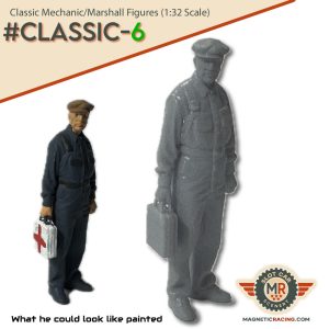 Classic race marshal/mechanic 1:32 scale
