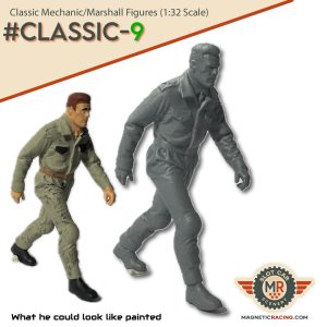 Classic race marshal/mechanic 1:32 scale