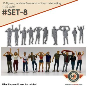 1:32 scale Slot car figures cheering