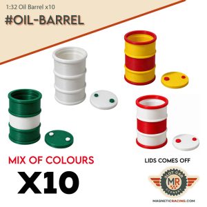 1:32 scale red and white barrel for slot car and scalextric