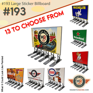 Large sticker billboard for slot car tracks